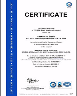 Shakuntala Steels Certificate